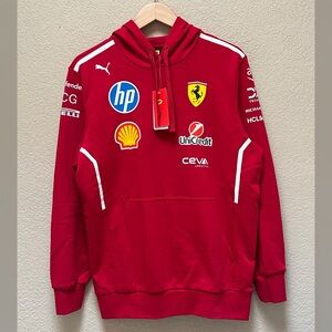 Puma Scuderia Ferrari 2025 Team Red Pullover Hoodie Men's- Size Medium